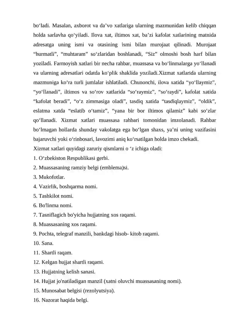 Xizmat xatlari 3