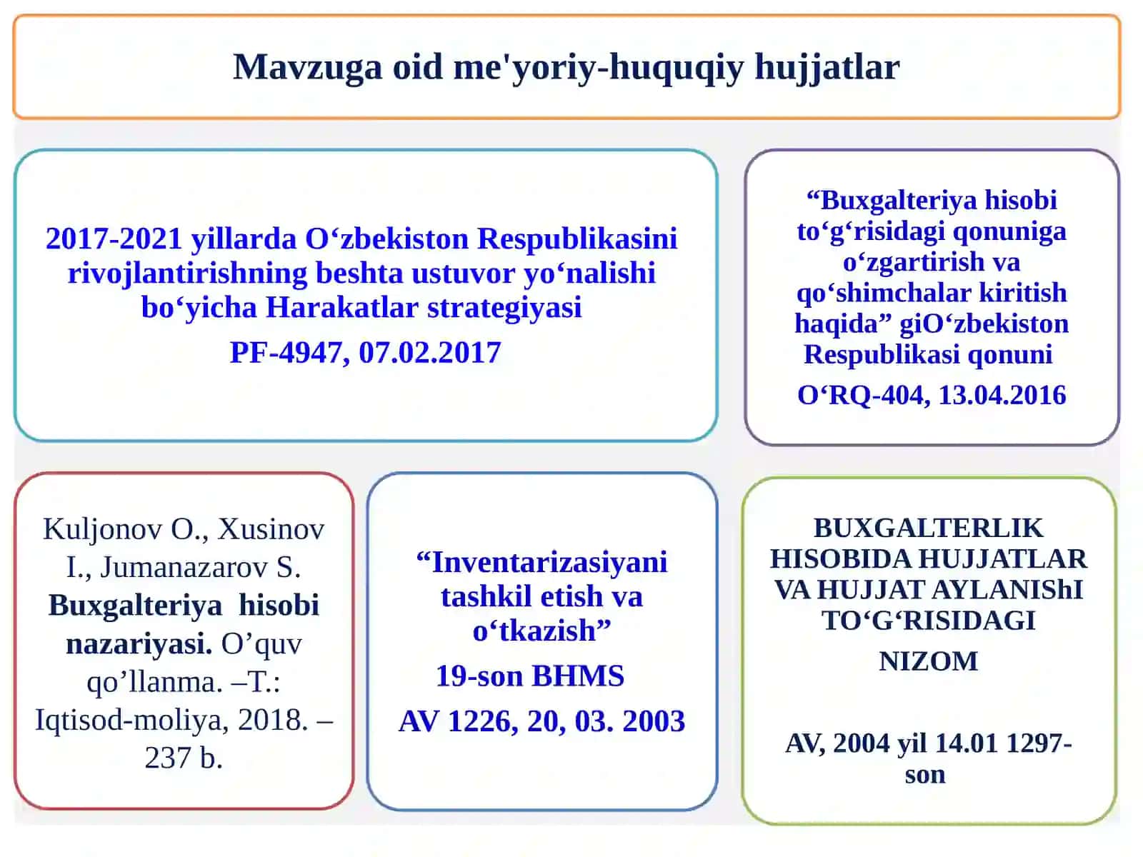 HUJJATLASНTIRISНVA INVENTARIZASIYА 3