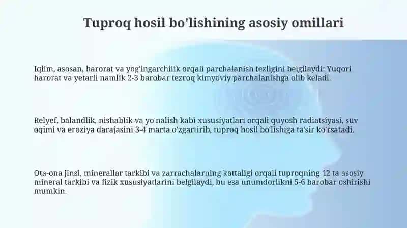 Tuproq hosil bo'lishi va antropogen omilning ta'siri 3