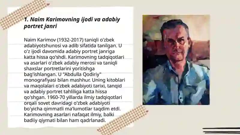 Naim Karimov ijodida adabiy portret janri 3