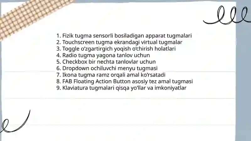 Tugmalardan foydalanishning qoidalari 3