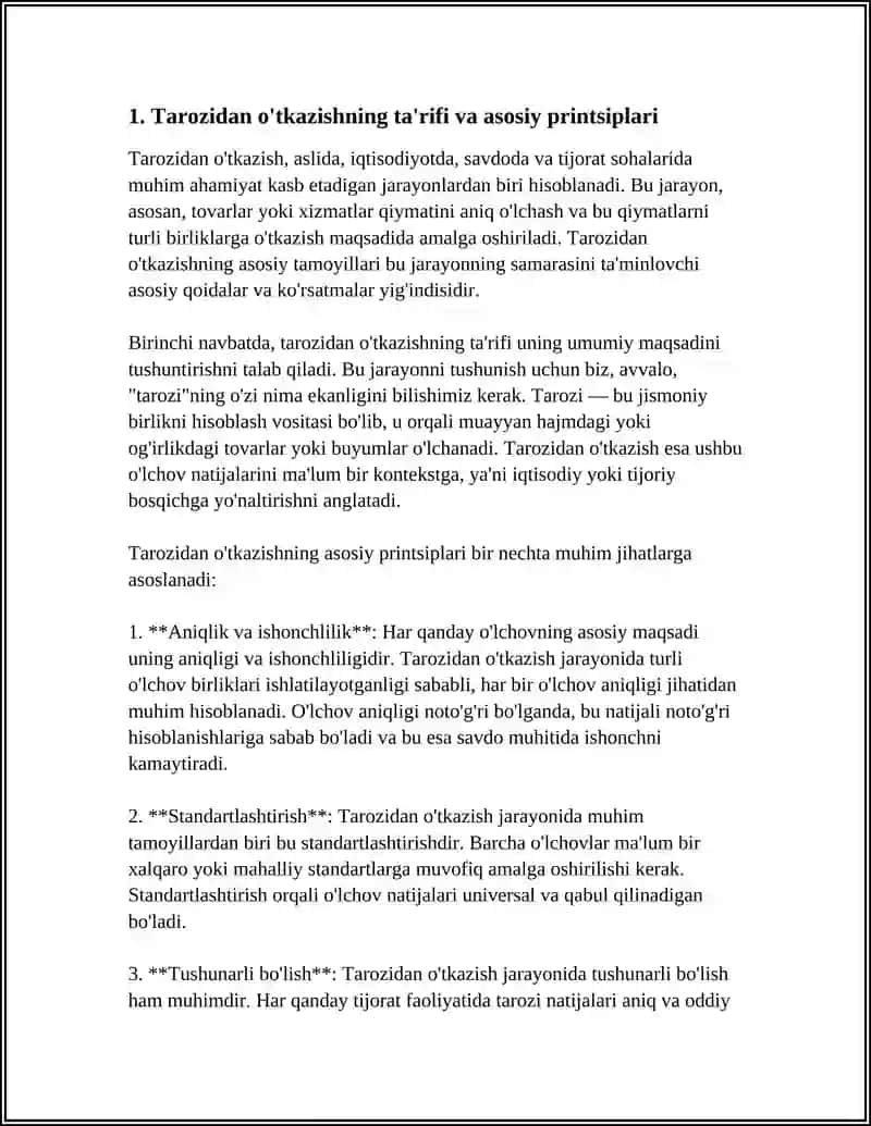 TAROZIDAN ÓTKAZISH VA QURA TASHLASH 3