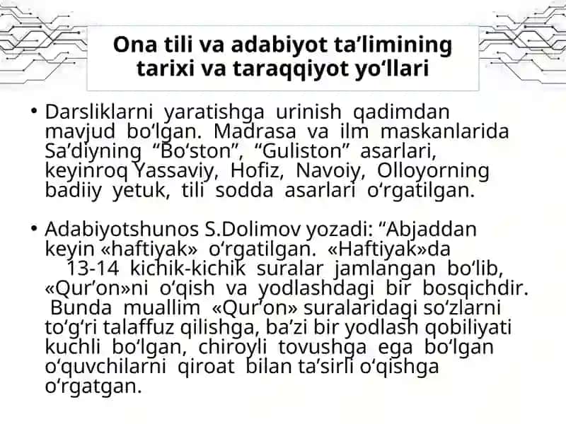 O‘zbek adabiyotini o`qitish metodikasi 3