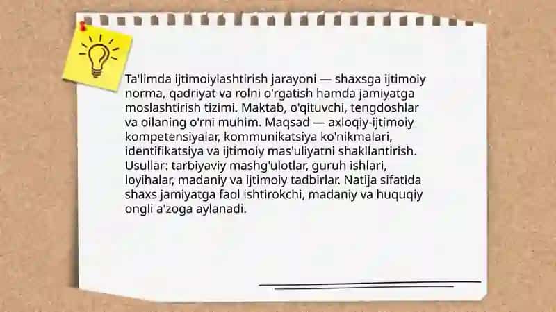 Ta'limda ijtimoiylashtirish jarayoni 3