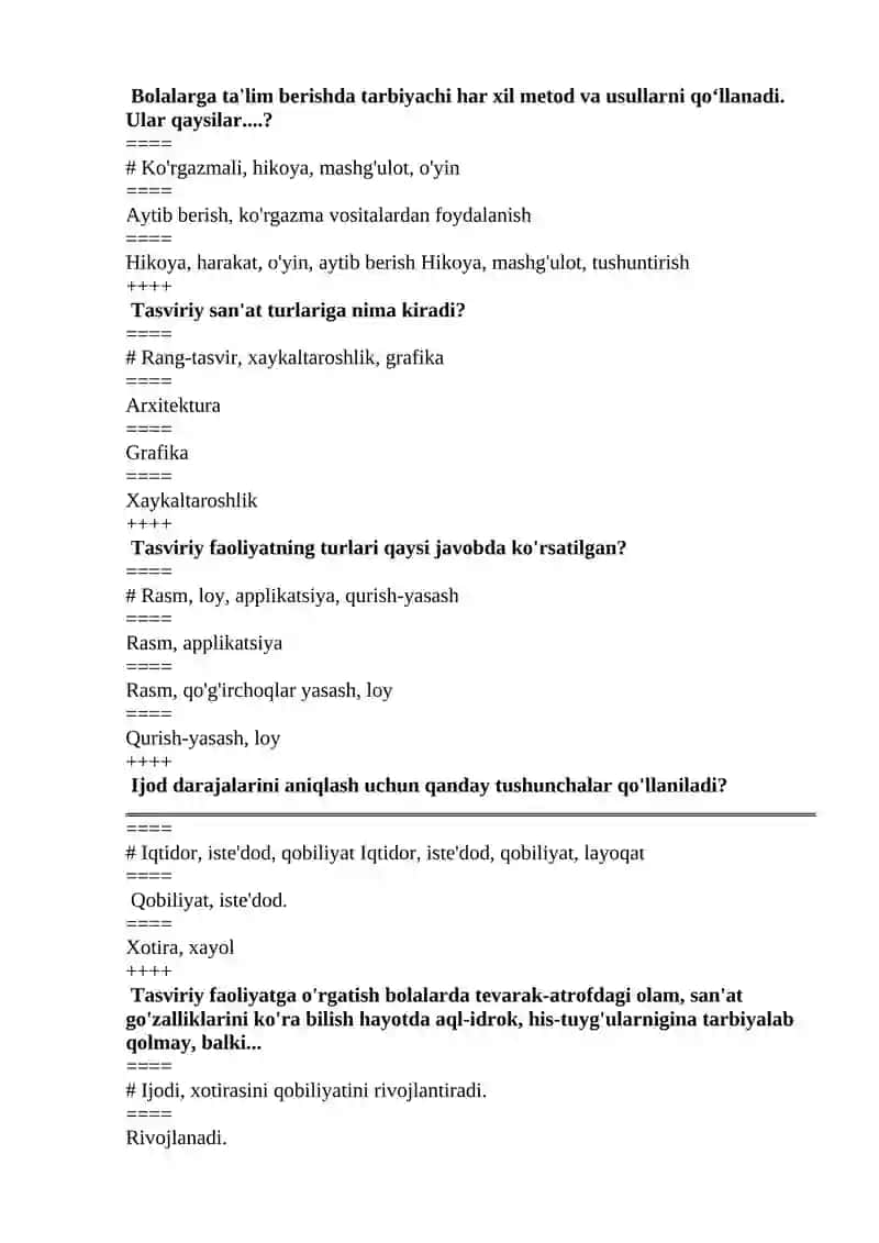 TASVIRIY FAOLIYATGA O’RGATISH METODIKASI 3