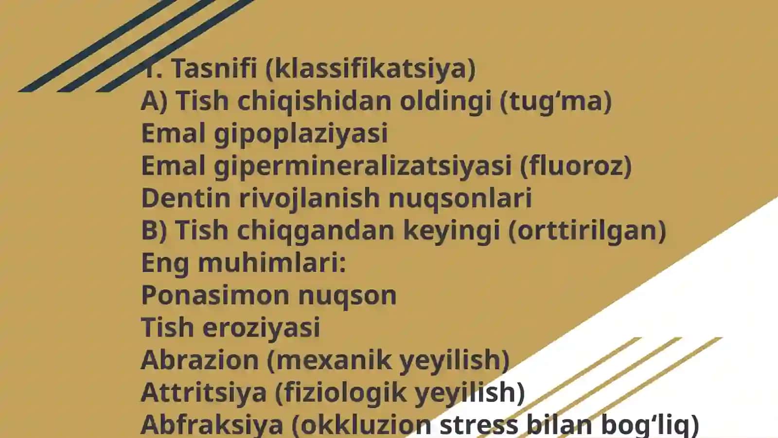 Nokarioz tish shikastlanishlari 3