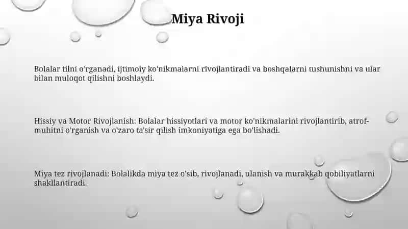 Erta Bolalik Rivojlanishi: Asosiy Yillar 3