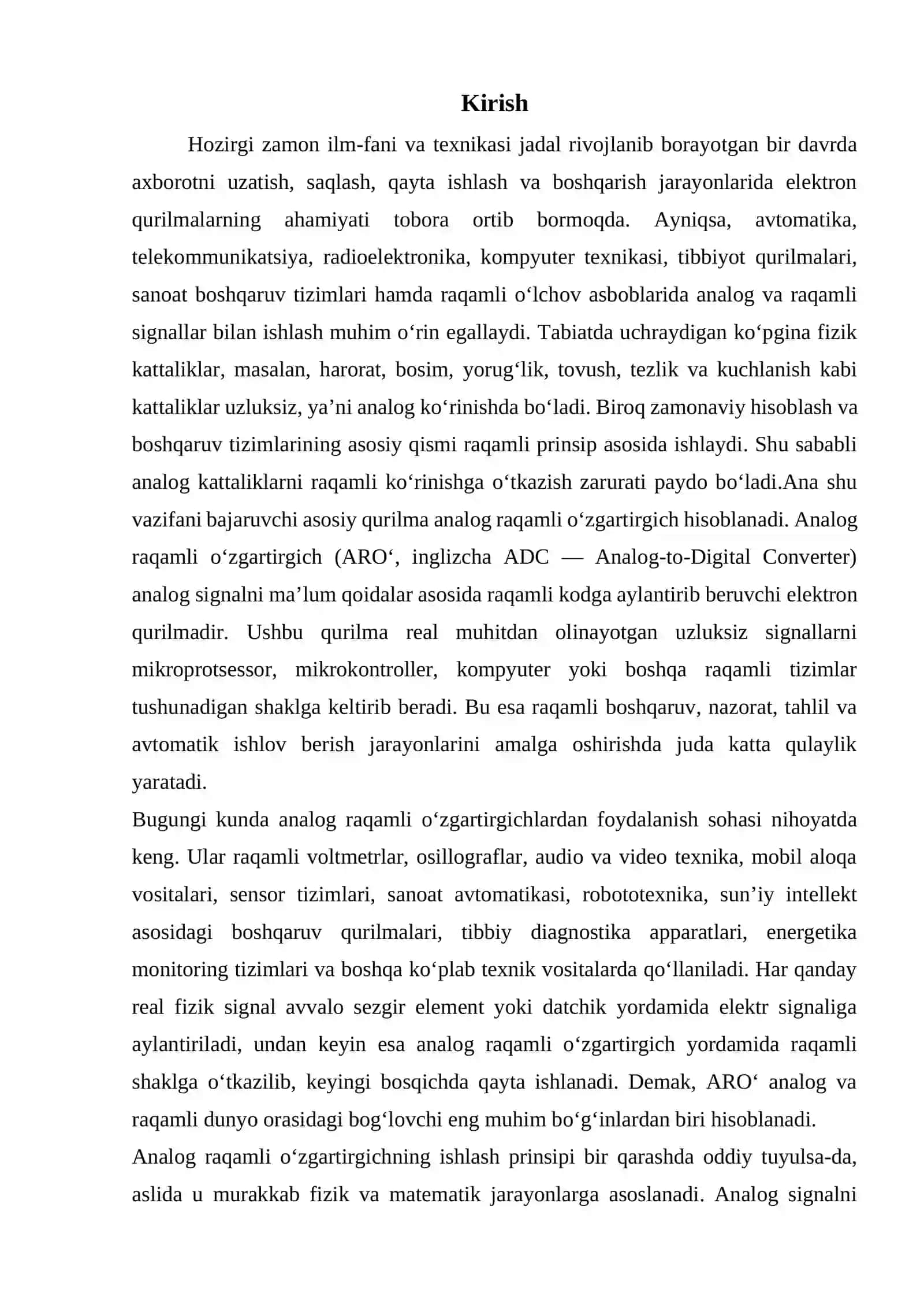 Analog raqamli o'zgartirgich ishlash prinsipining batafsil tavsifi 3