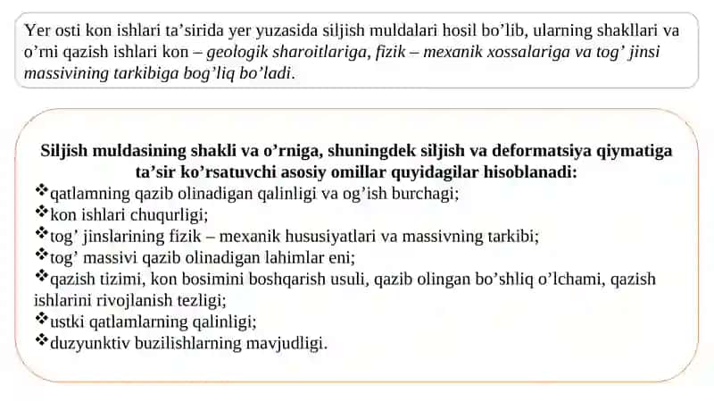 Yer yuzasi va tog‘ jinslarining siljishi 3