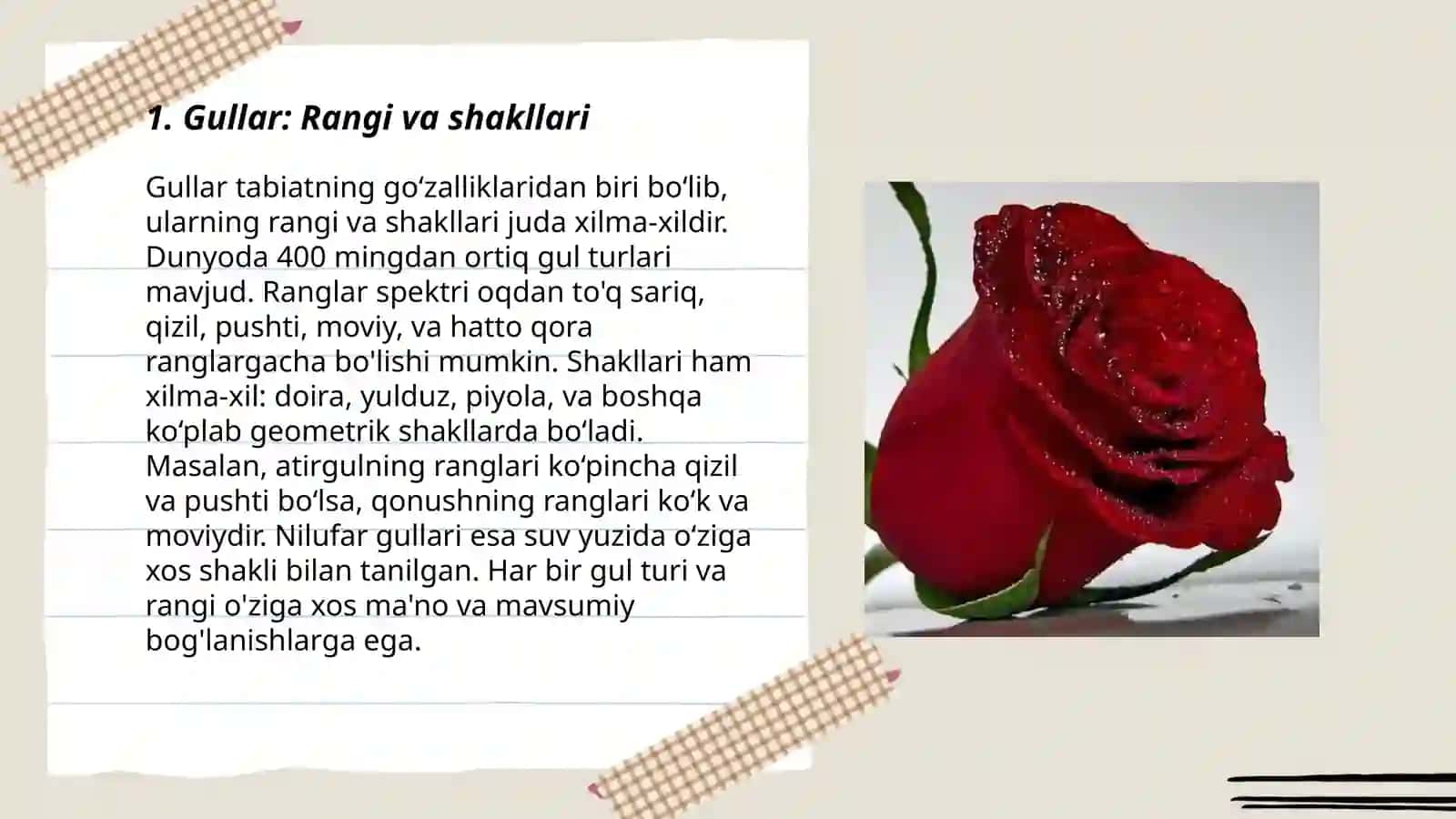 Gullar bolalarga mavzular 3