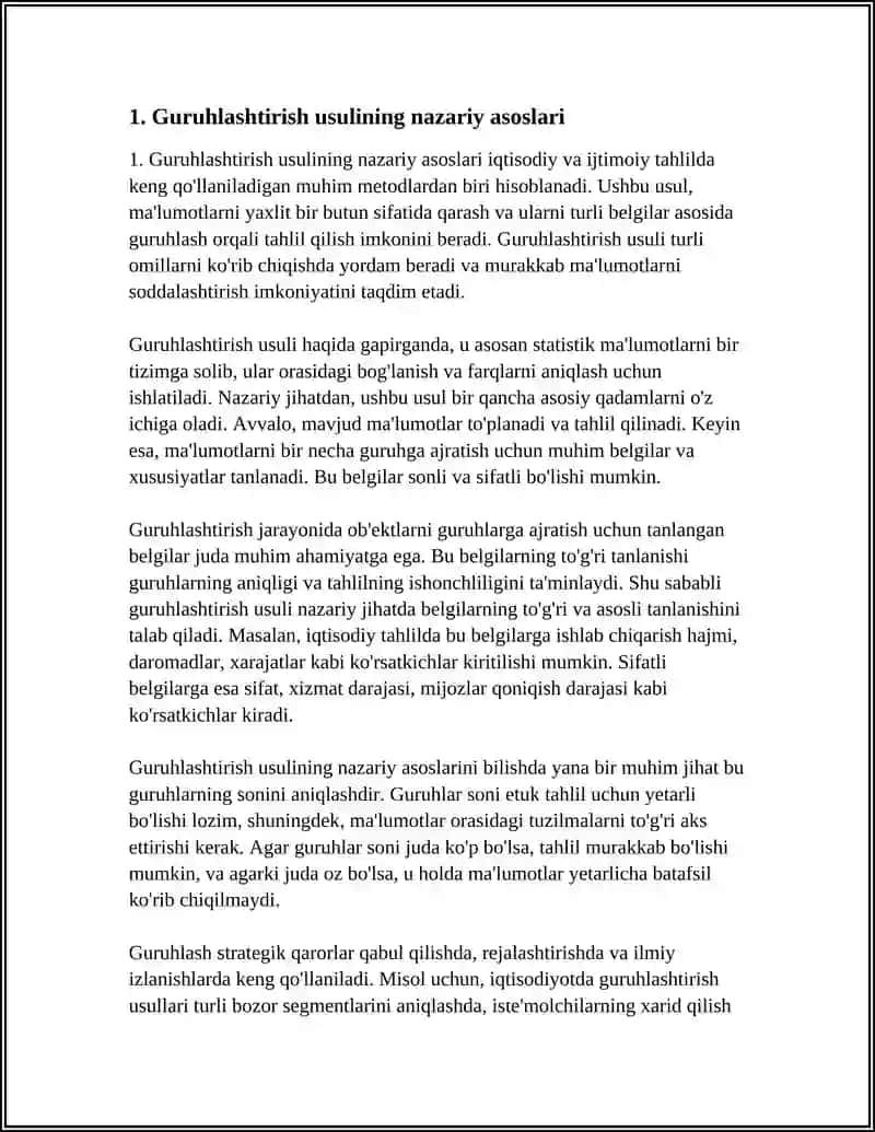 GURUHLASHTIRISH USULI VA UNI TAHLILDA QOLLANISHI 3
