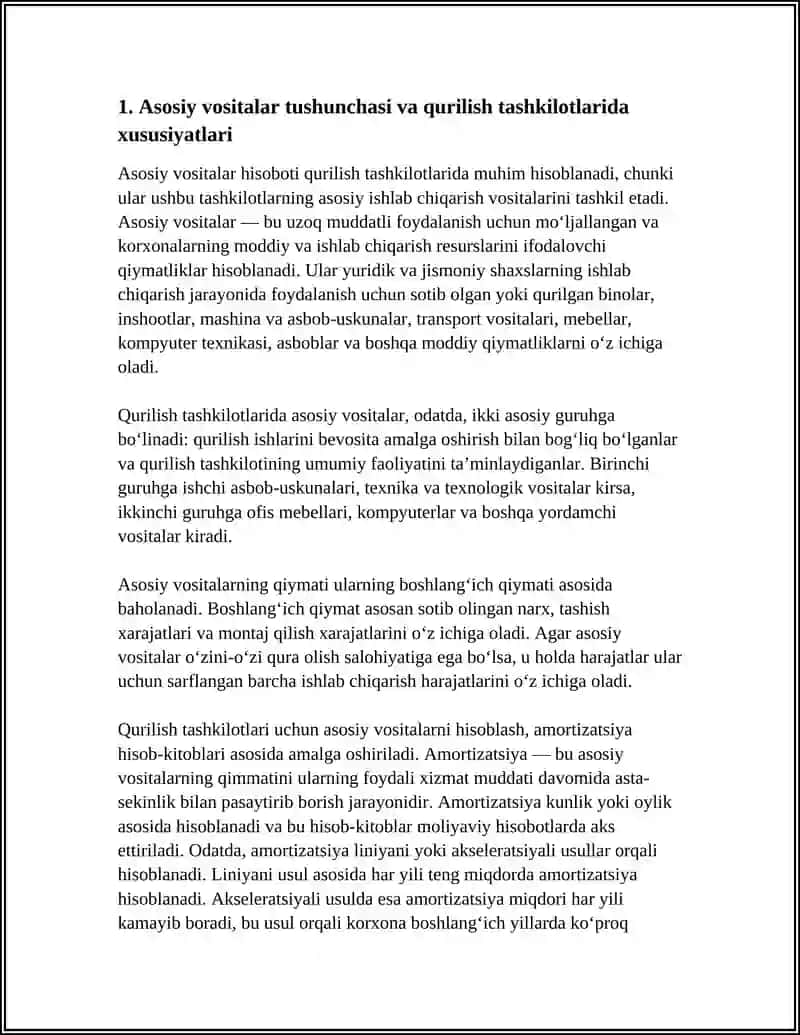 QURILISH TASHKILOTLARIDA ASOSIY VOSITALAR HISOBI 3