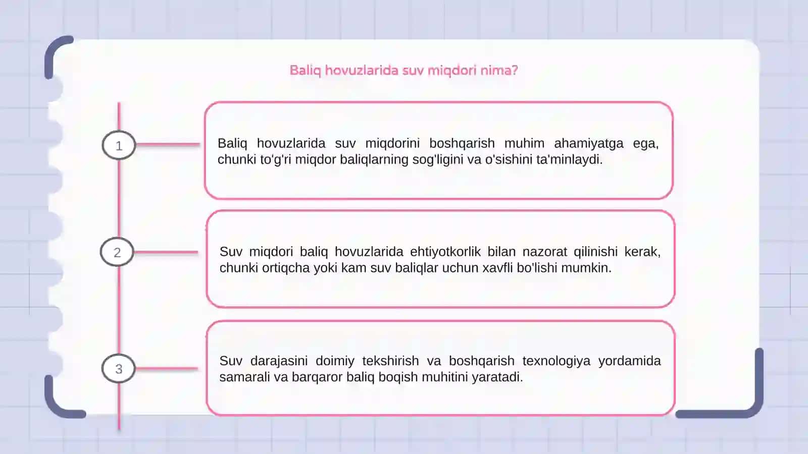 Baliq hovuzlarida suv miqdorini boshqarish 3