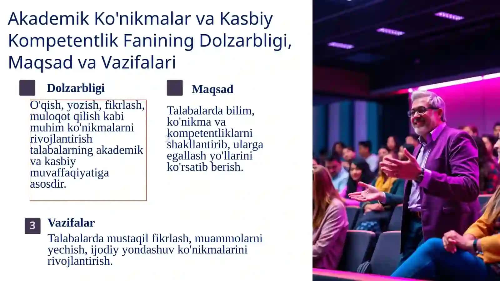 Akademik Ko'nikmalar va Kasbiy Kompetentlik 3