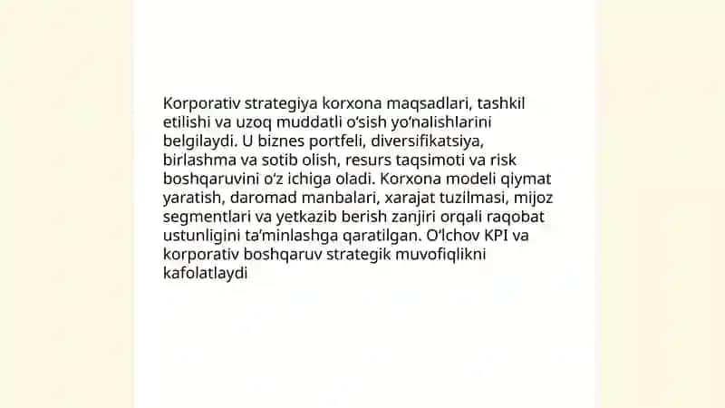 Korporativ strategiya va korxona modeli 3
