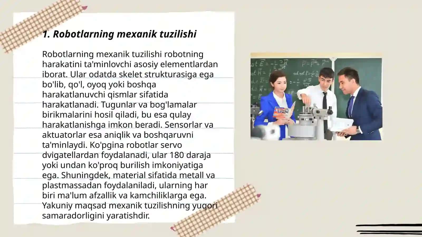 Robotlarning mexanik tuzilishi 3
