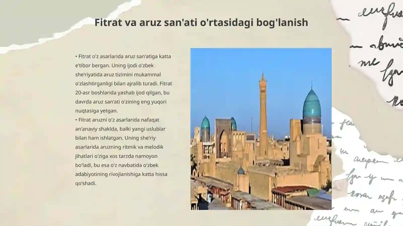 Fitratning aruz asarida aruz sistemasi talqini 3