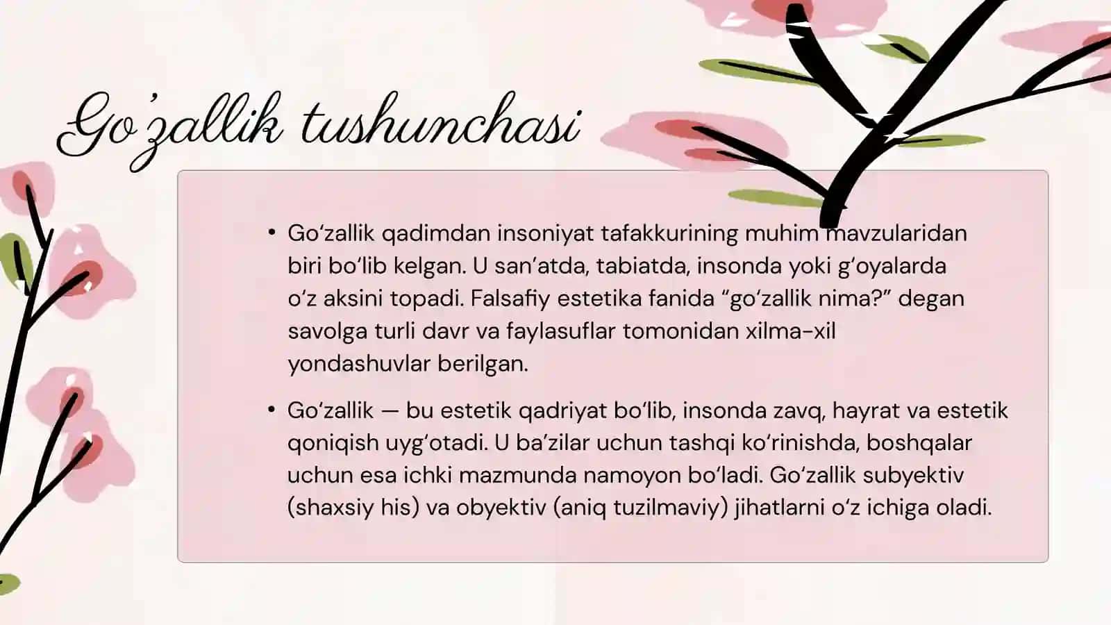 Go‘zallik tushunchasi 3