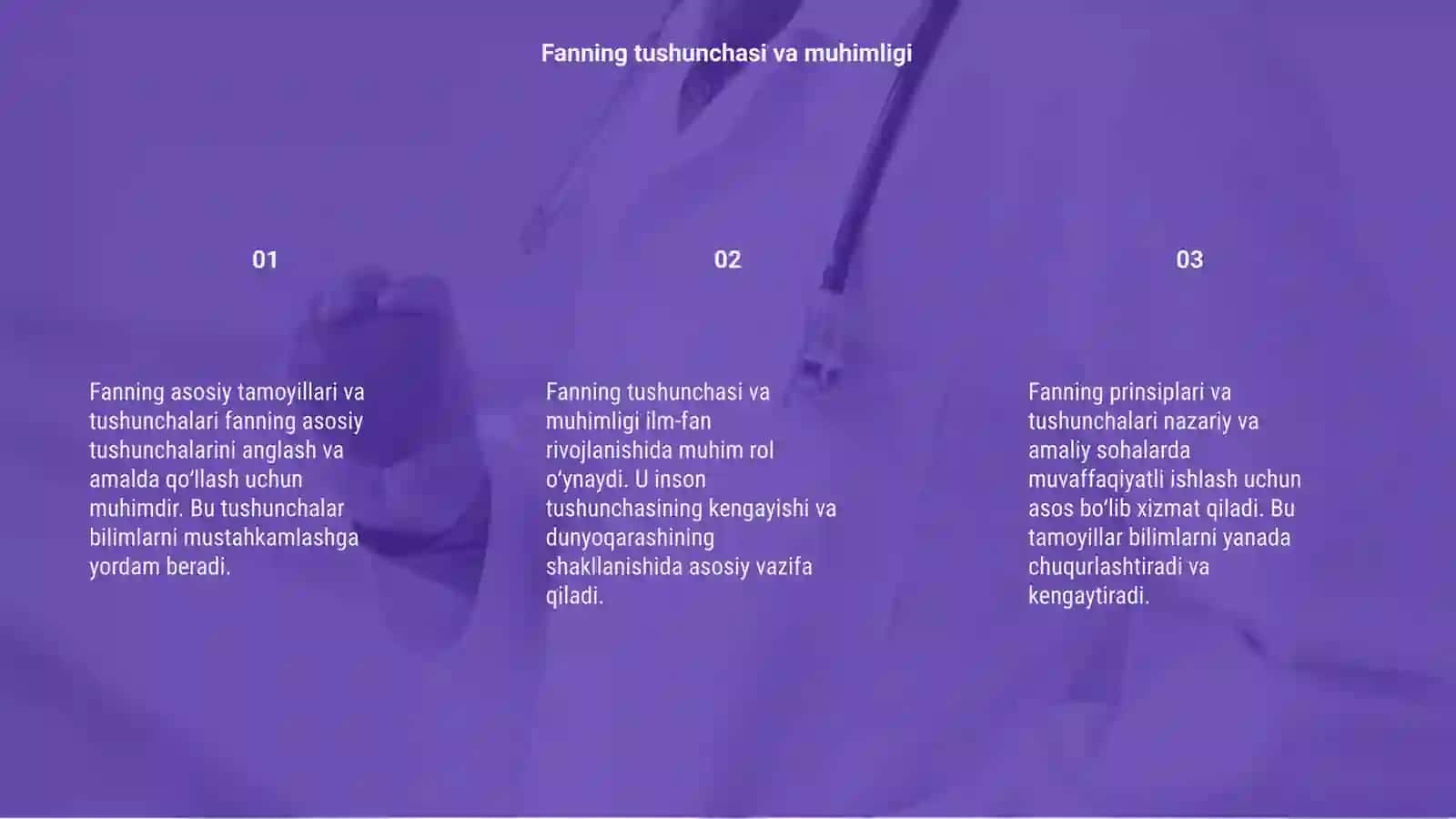 Fanning asosiy tamoyillari va tushunchalari 3