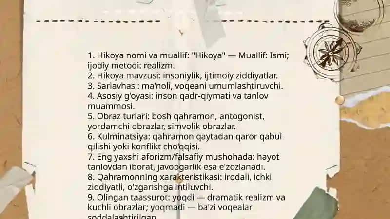Hikoya nomi v a muallifning ijodiy metodi 3