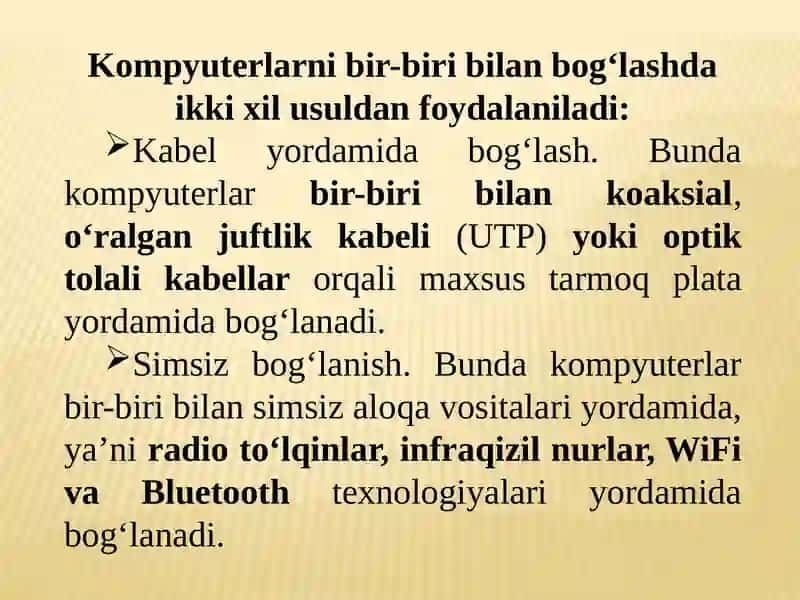 Tarmoqlangan axborot texnologiyalari va Internet xizmatlari 3