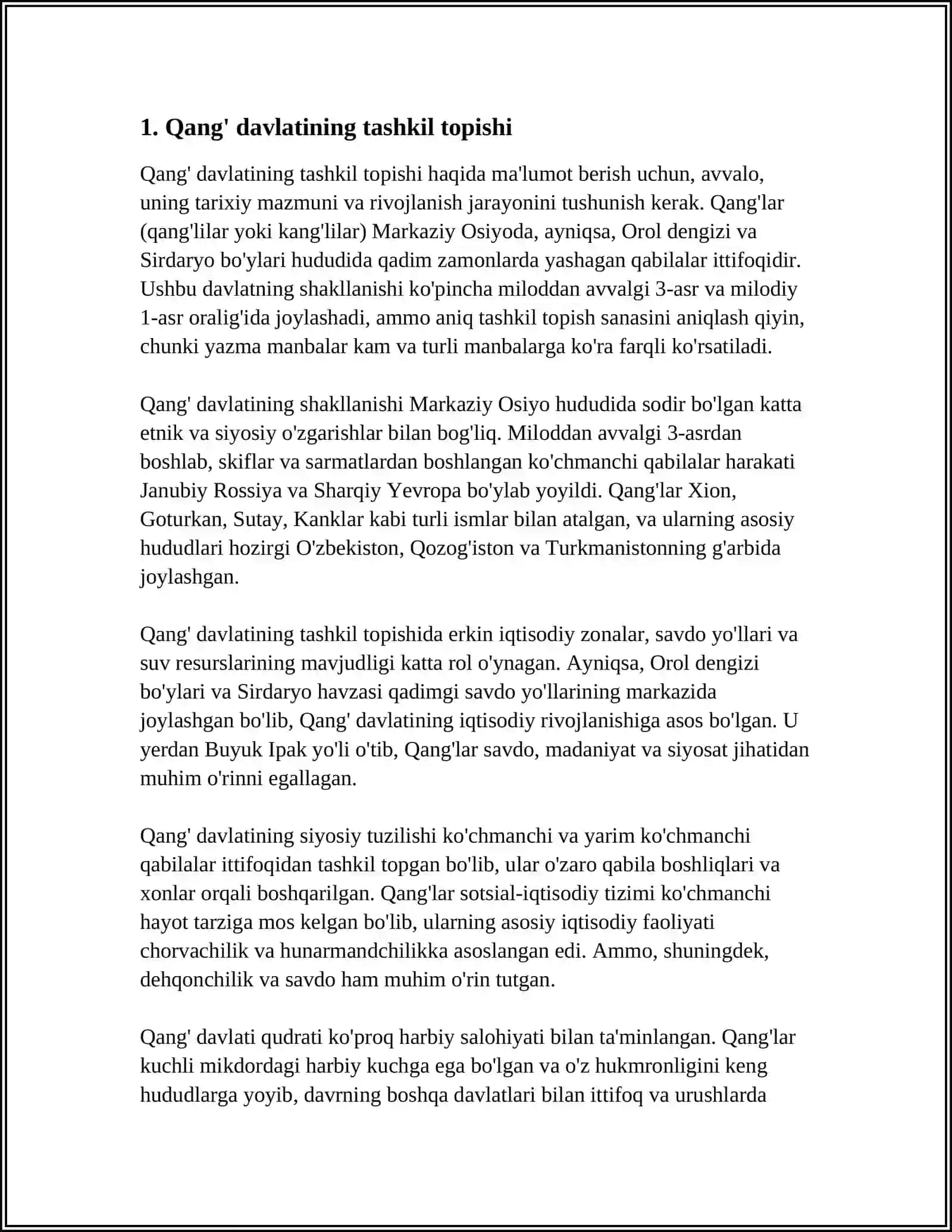 QANG',DAVAN VA XORAZM DAVLATLARI 3