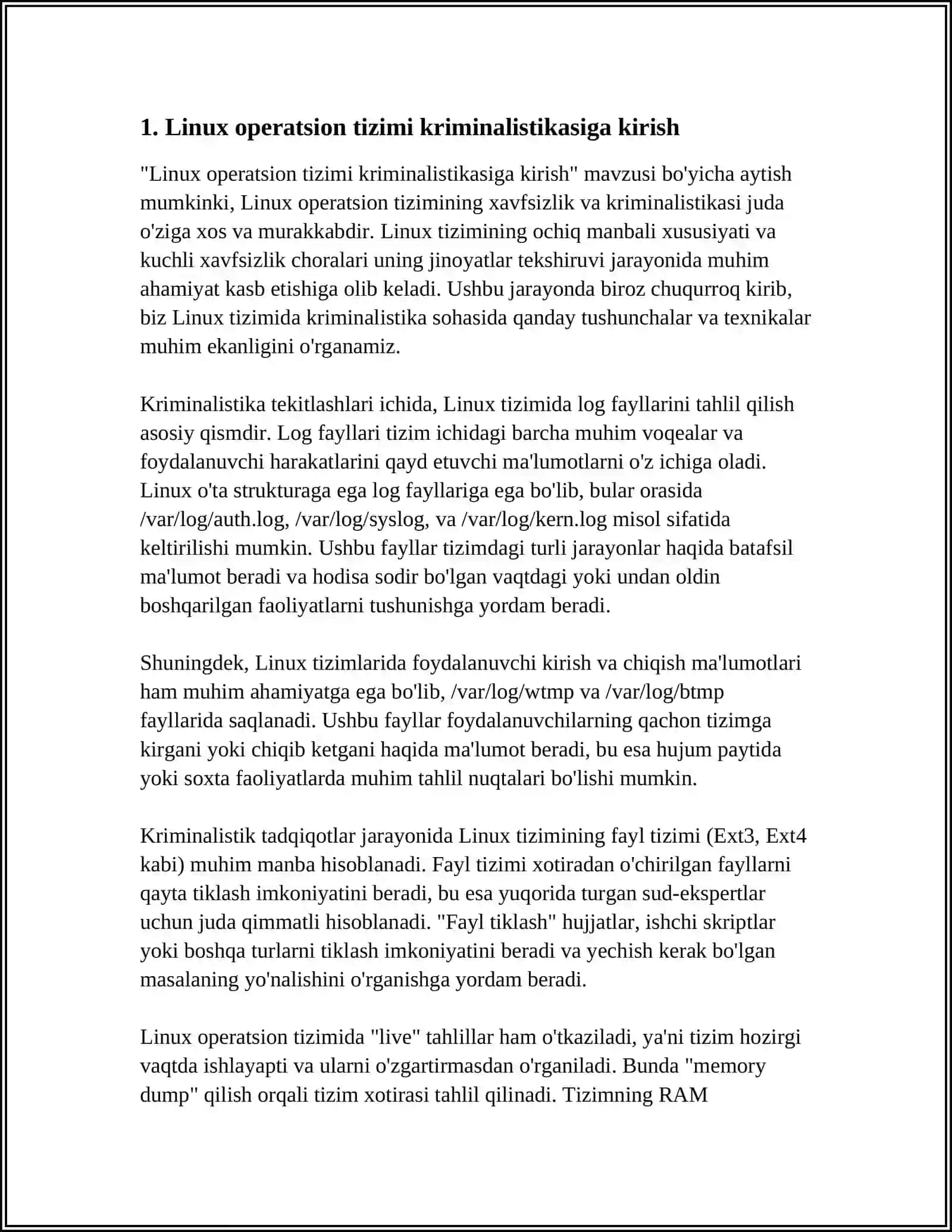 LINUX OPERATSION TIZIMI KRIMINALISTIKASI 3
