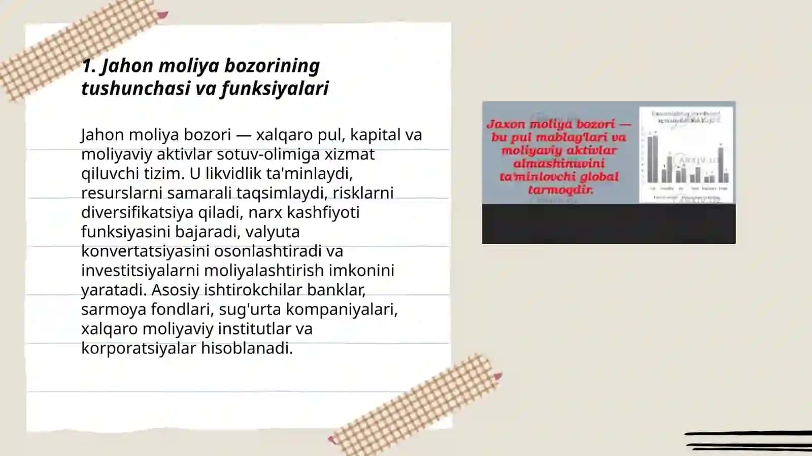 Jahon moliya bozori va uning tuzilishi 3