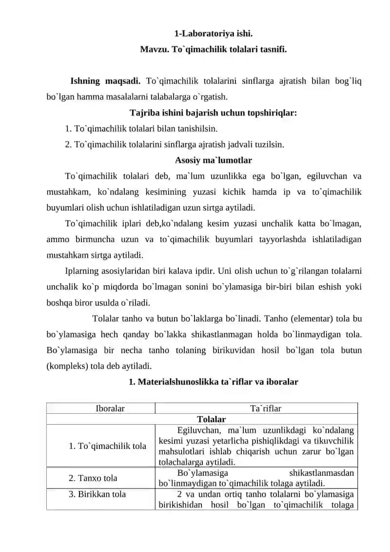 To'qimachilik to'lalari tasnifi 3