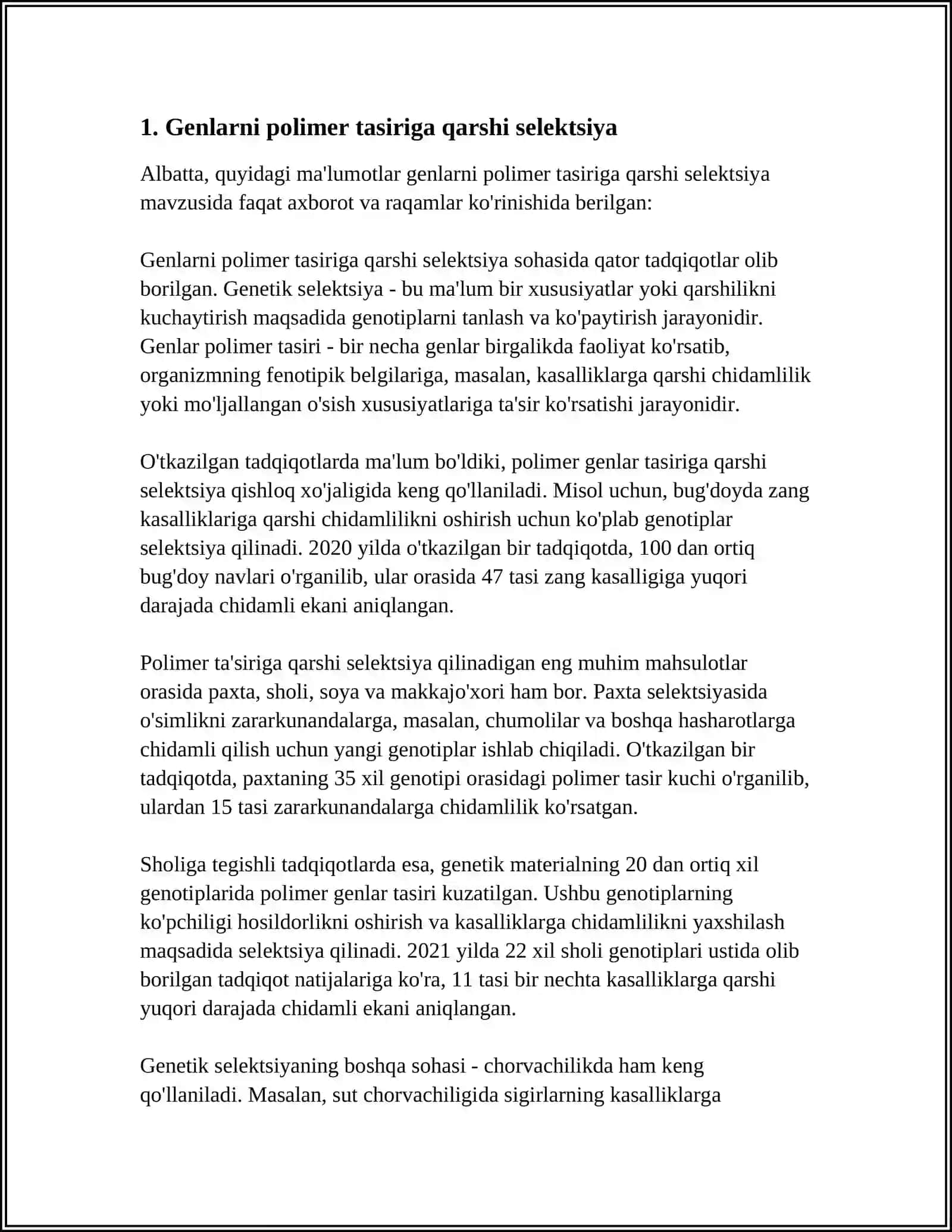 GENLARNING POLIMER TASIRINI SELEKSIYADA ISHLATILISHI 3