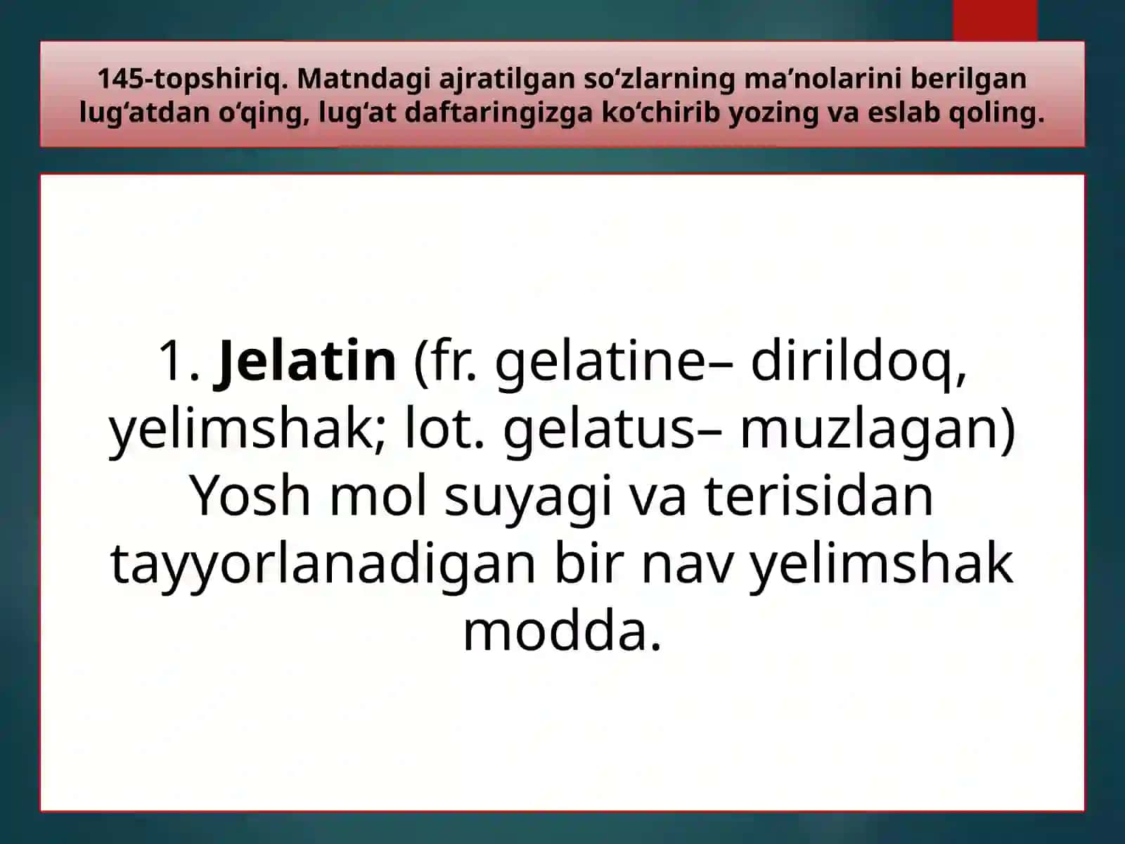 8-sinf Ona tili dars ishlanma. Matn va lug'atlar bilan ishlash 3
