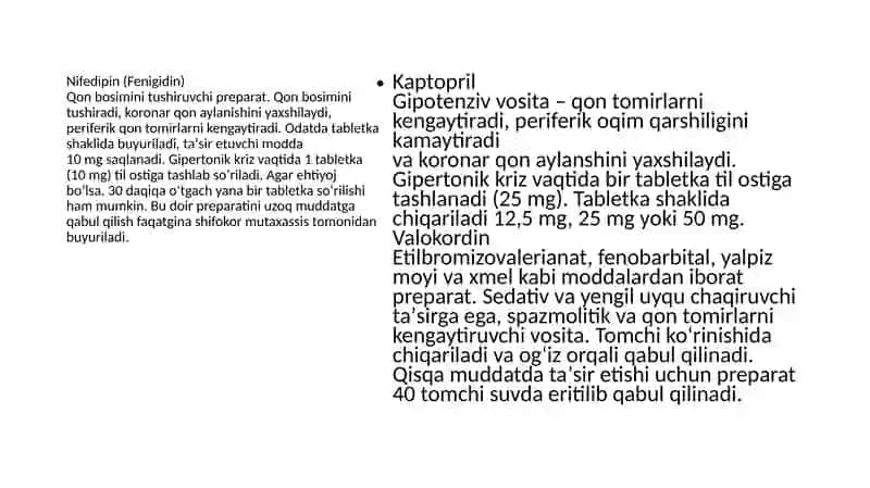 Qon bosimini tushiruvchi moddalar 3