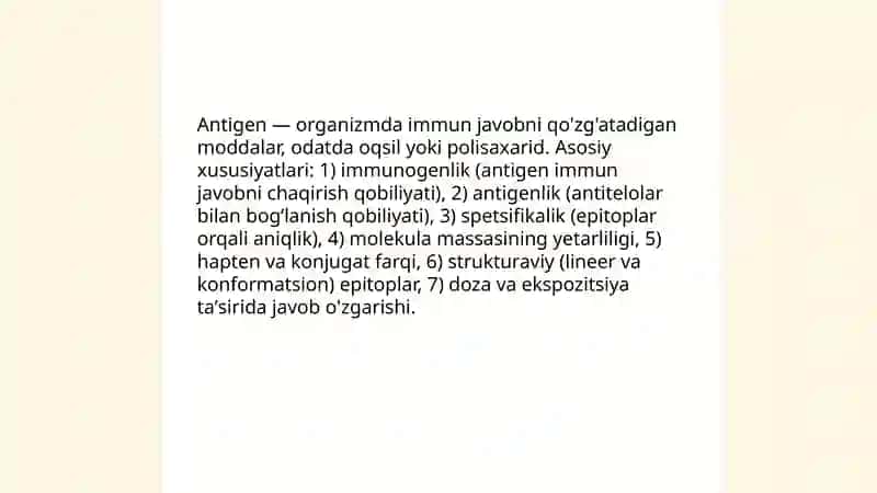 Antigenlar va ularning tasnifi 3