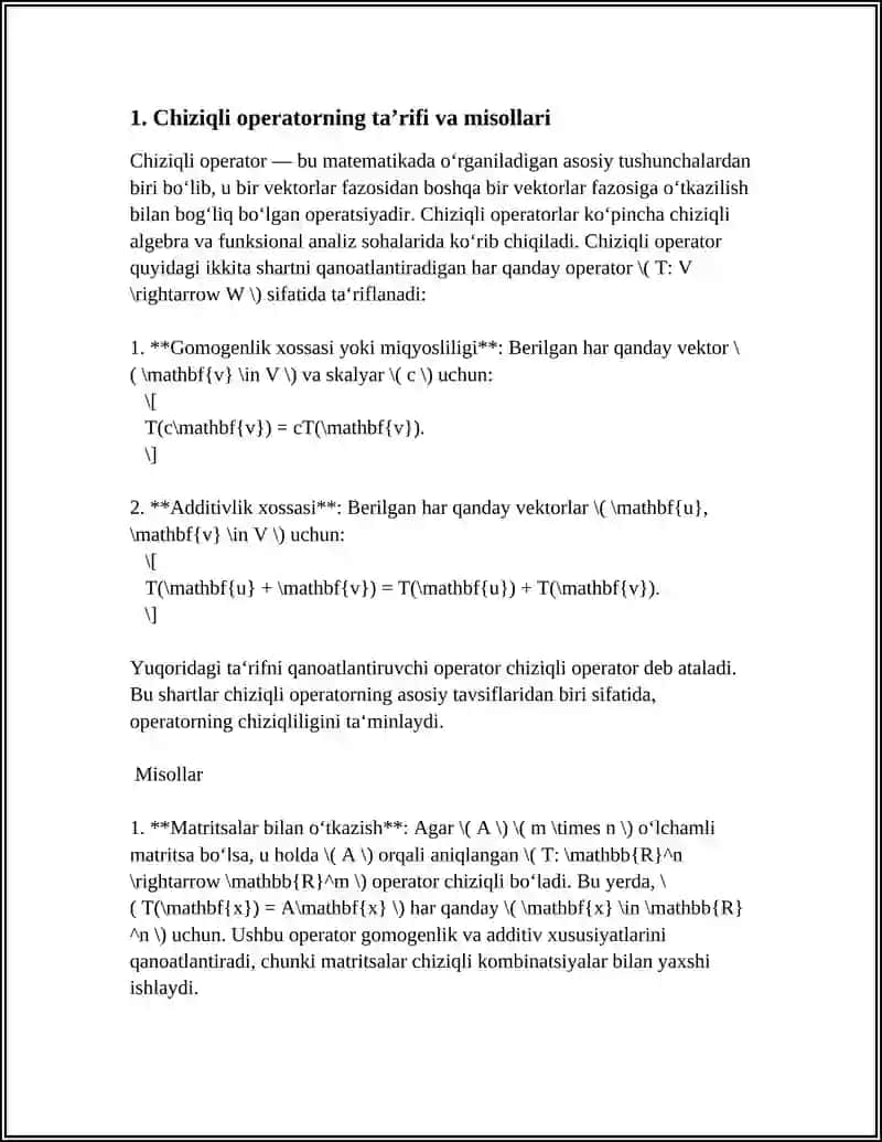 CHIZIQLI OPERATOR 3