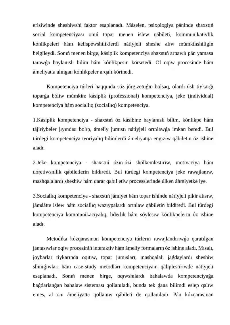 Kompetenciya tu’sinigi ha’m onin’ tu’rleri 3