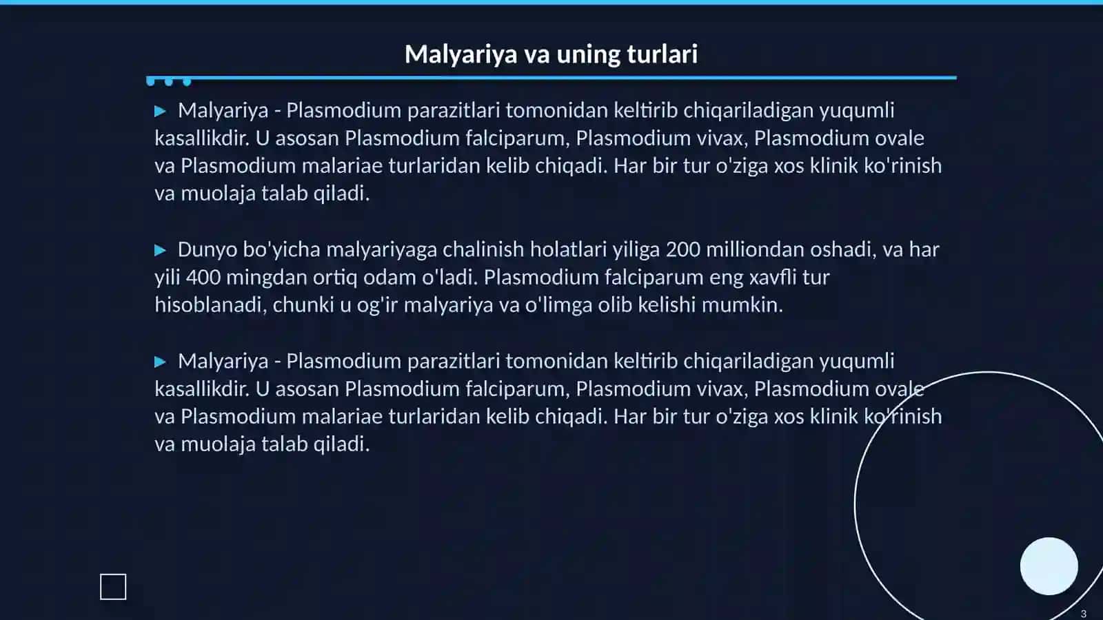 Malyariya laborator diagnostikasi 3
