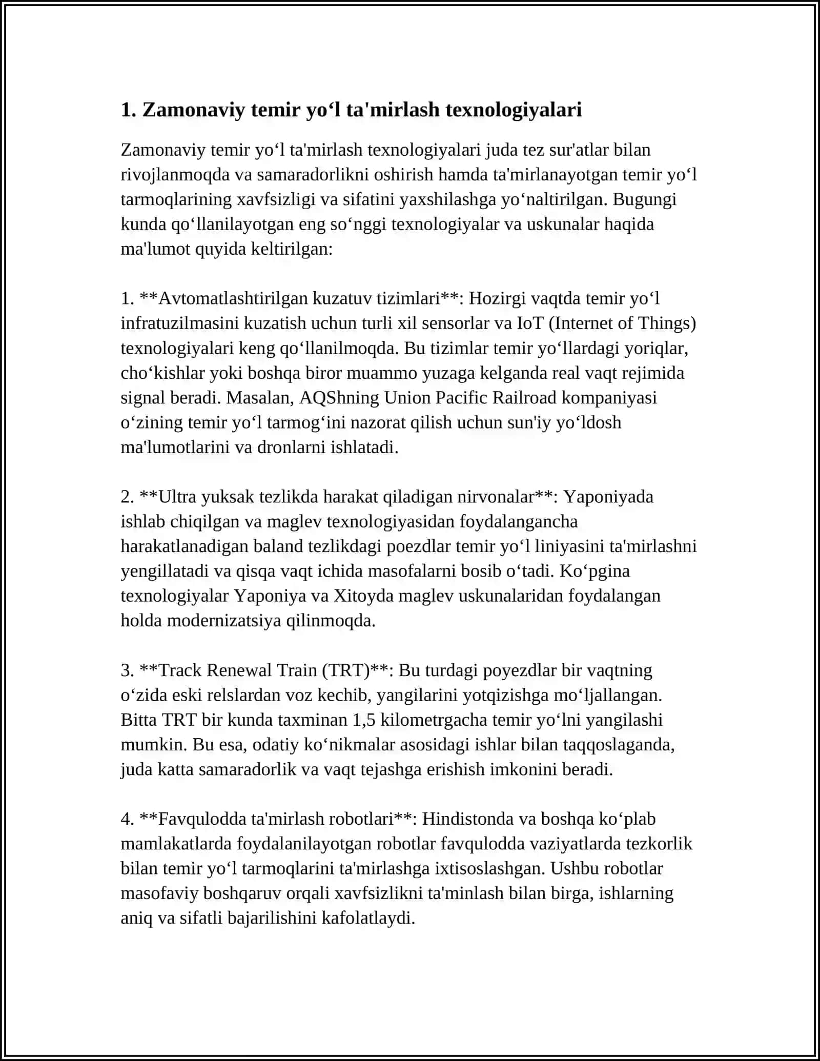 Zamonaviy temir yo‘l ta‘mirlash mashinalari 3