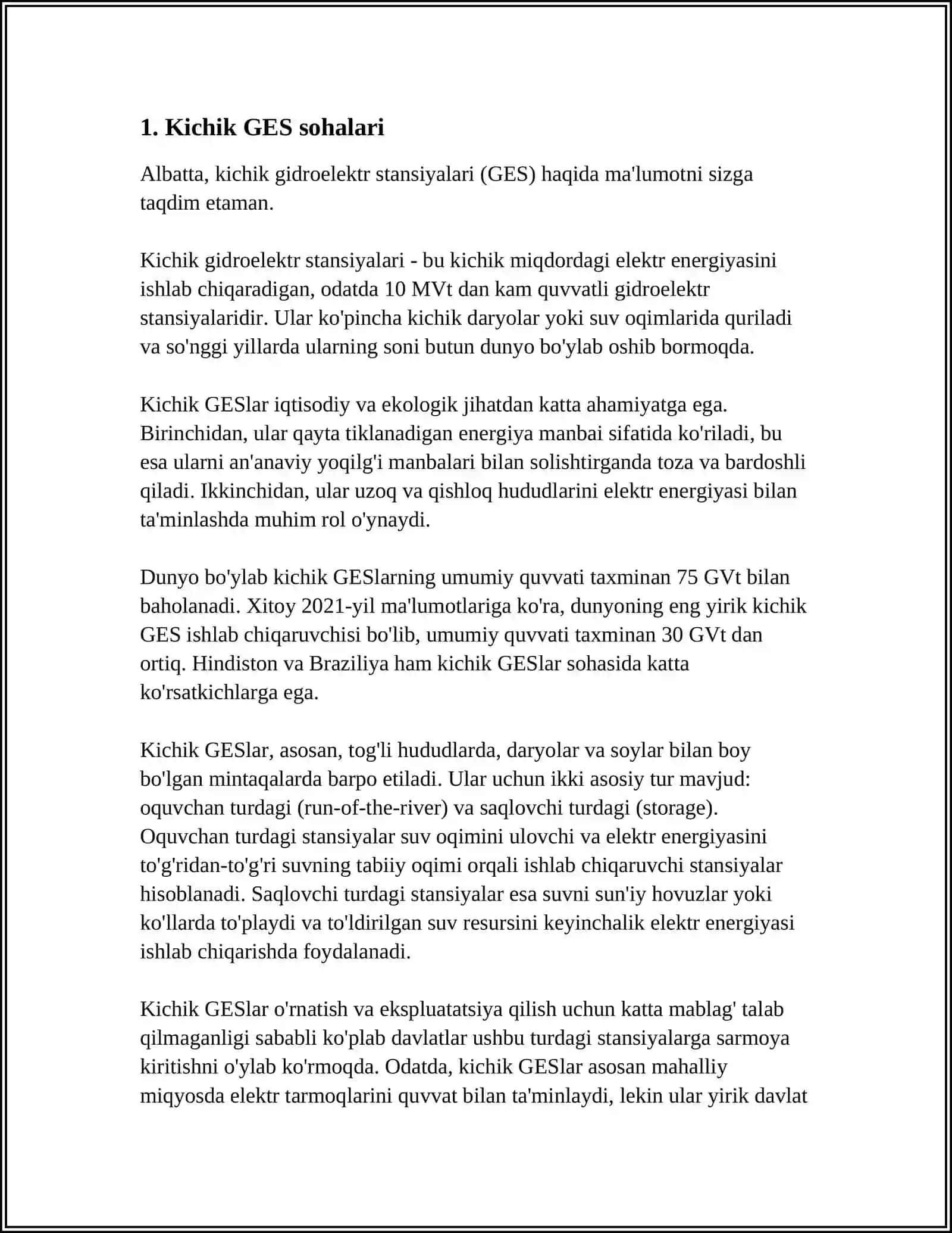 Kichik GESlar haqida 3