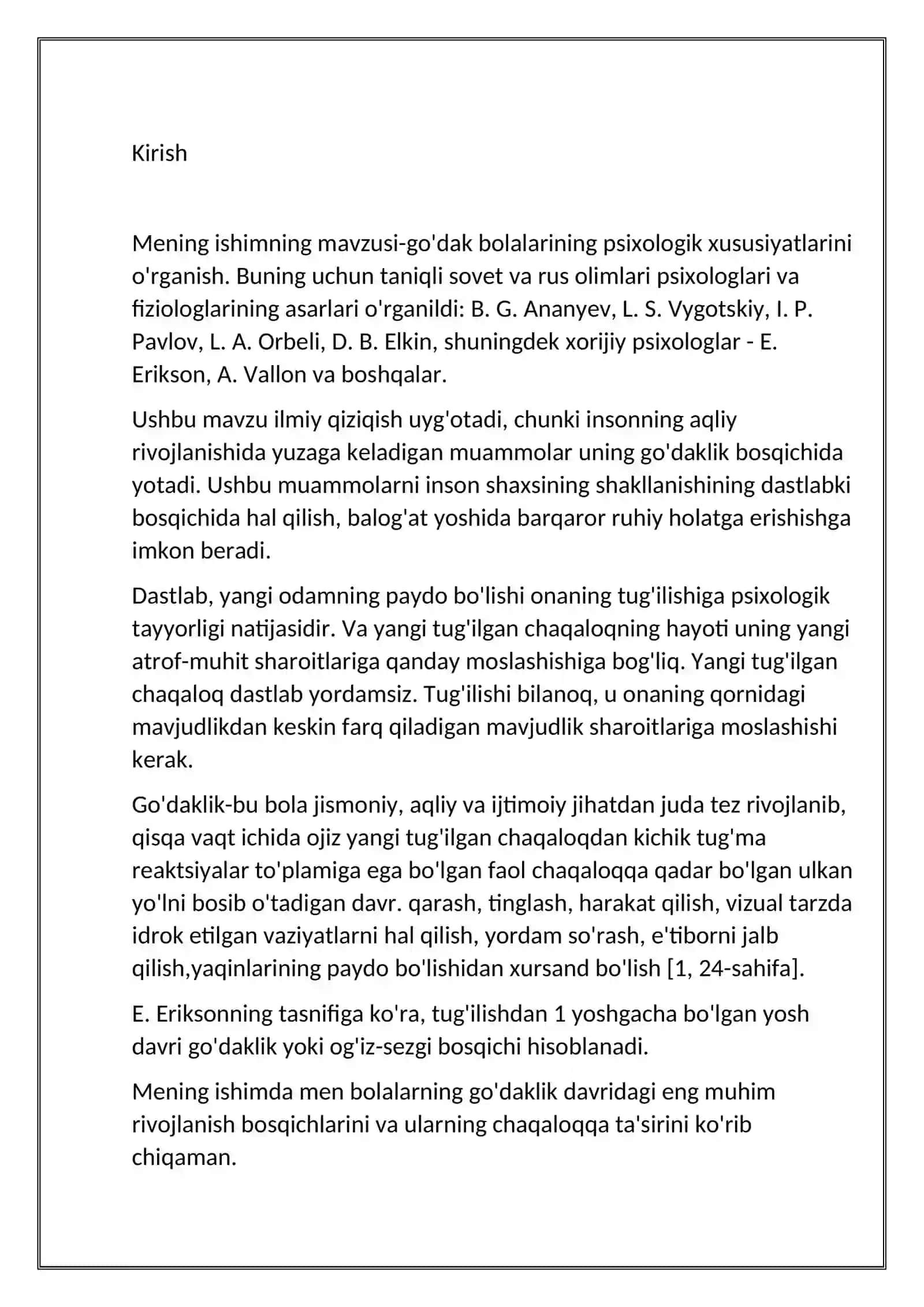 Chaqaloqlik davrida psixik rivojlanish xususiyatlari 3