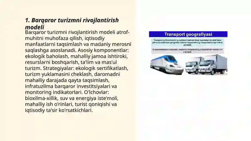 Barqaror turizmni rivojlantirish modeli 3