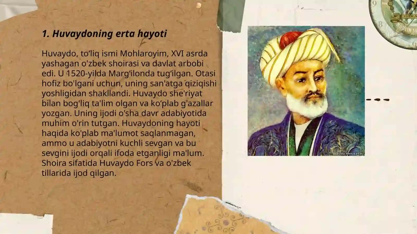 Huvaydo hayoti va ijodi 3