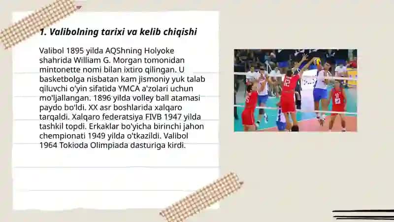 Valibolning Tarixi 3