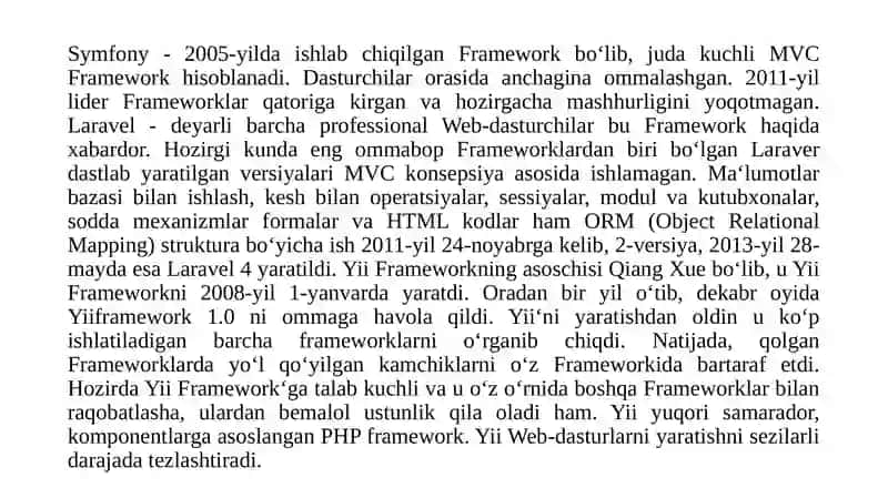 FREYMVORK PLATFORMADA WEB DASTURLASH 3