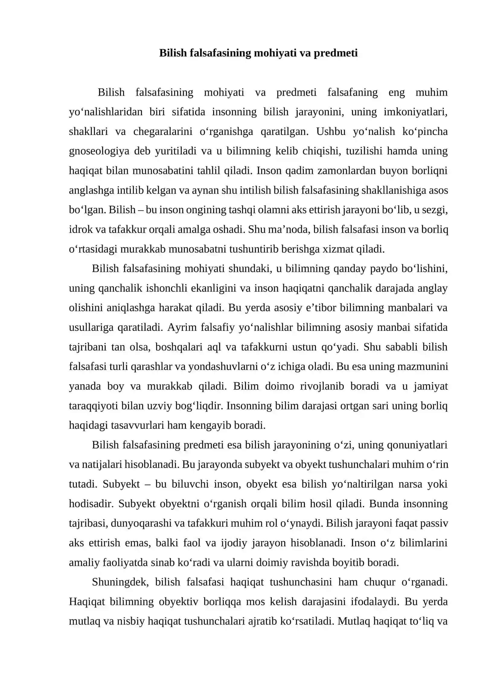 Bilish falsafasi 3