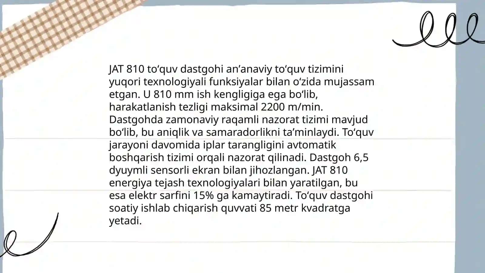 JAT 810 toʻquv dastgohi 3