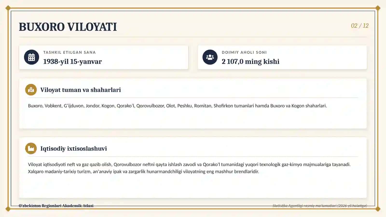 oʻzbekston viloyati haqida umumiy malumot 3