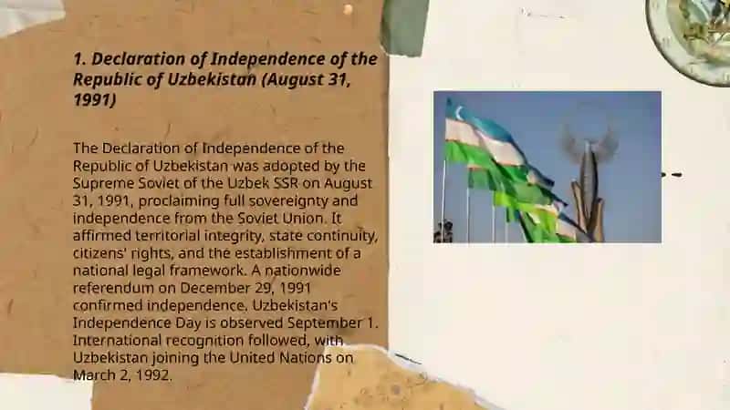 The Independence of the Republic of Uzbekistan 3