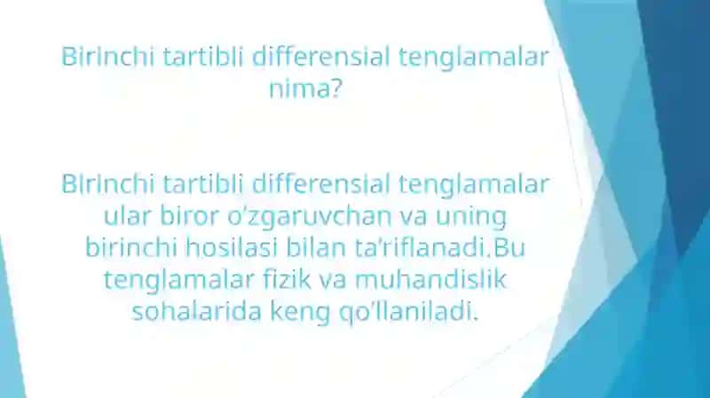 Birinchitaiblidifferensialtenglamalarnima? 3