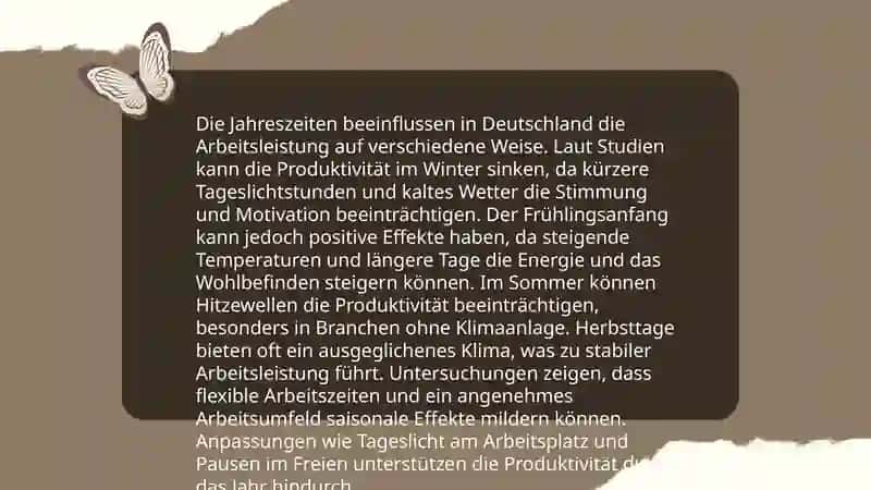 Jahreszeiten und Arbeitsleistung 3