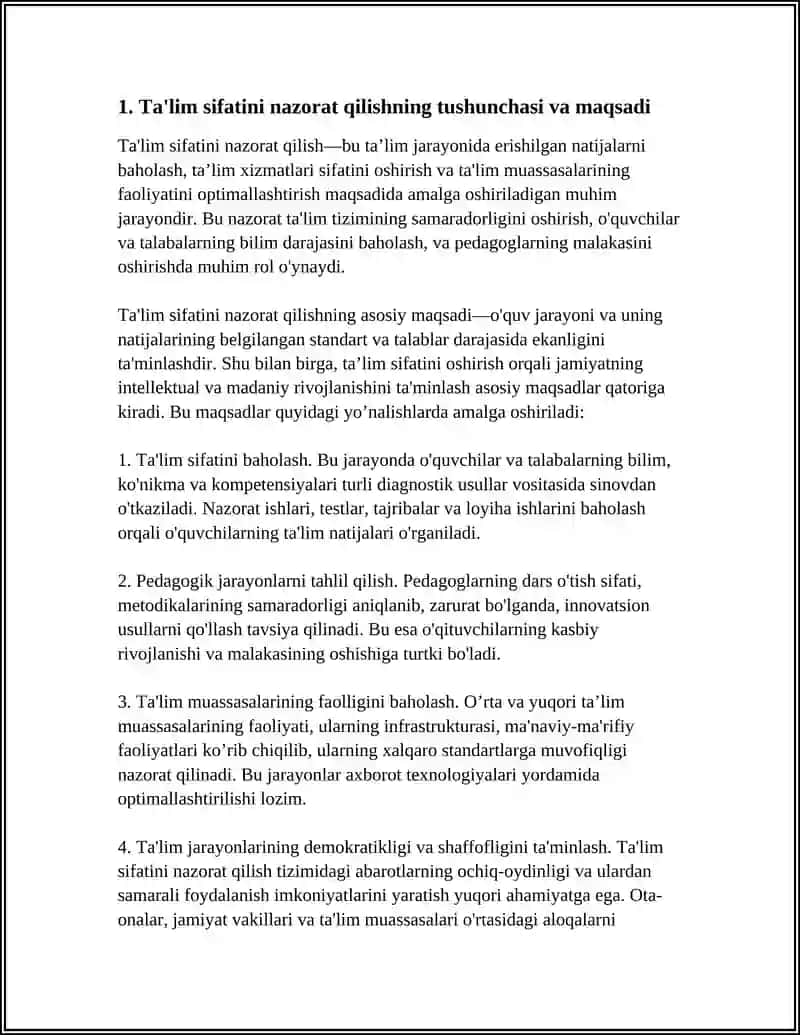 TA'LIM SIFATINI NAZORAT QILISH VA UNING TURLARI 3